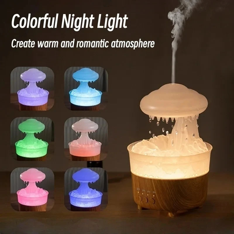 MistyDream! - Rain Cloud Night Light Humidifier with Raining Water Drop Sound and 7 Color Led Light Essential Oil Diffuser Aromatherapy