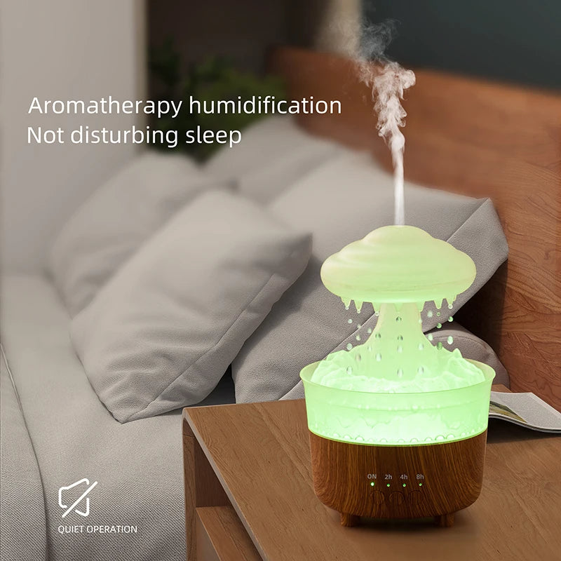 MistyDream! - Rain Cloud Night Light Humidifier with Raining Water Drop Sound and 7 Color Led Light Essential Oil Diffuser Aromatherapy