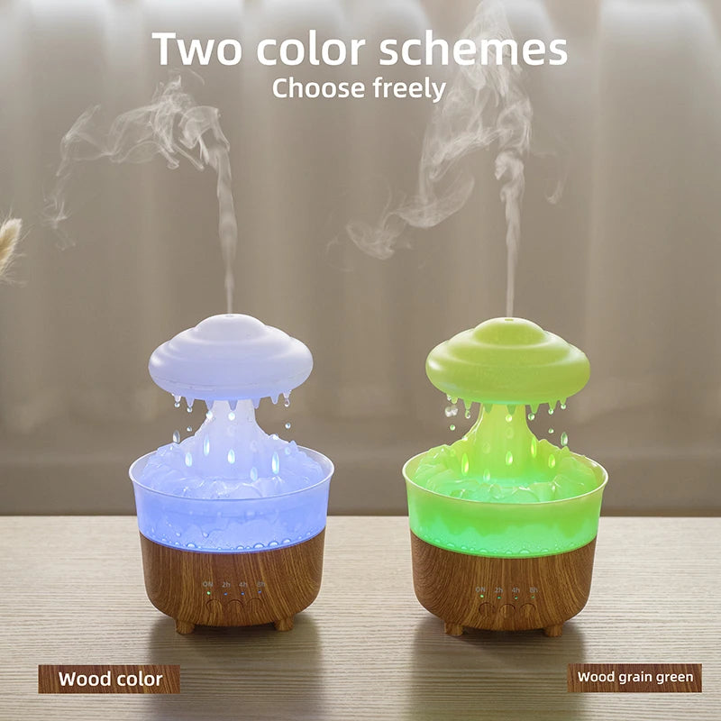 MistyDream! - Rain Cloud Night Light Humidifier with Raining Water Drop Sound and 7 Color Led Light Essential Oil Diffuser Aromatherapy
