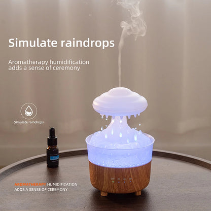 MistyDream! - Rain Cloud Night Light Humidifier with Raining Water Drop Sound and 7 Color Led Light Essential Oil Diffuser Aromatherapy